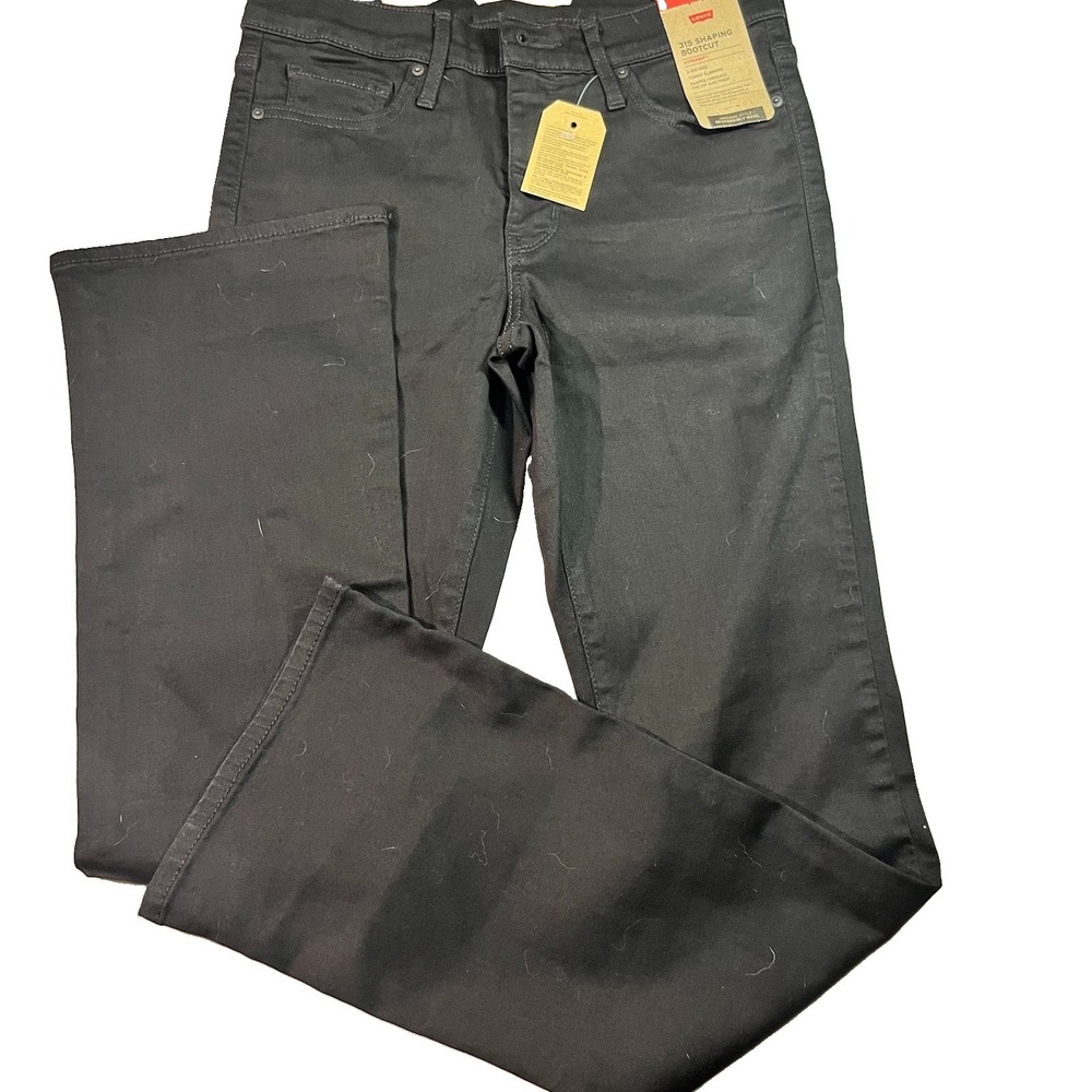 Levi's 315 Shaping Bootcut Mid Rise Black Jeans Size 28 New NWT 30 Inseam